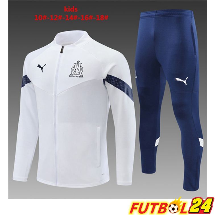 Chandal Equipos De Futbol - Chaqueta Marsella OM Niño Blanco 22/23