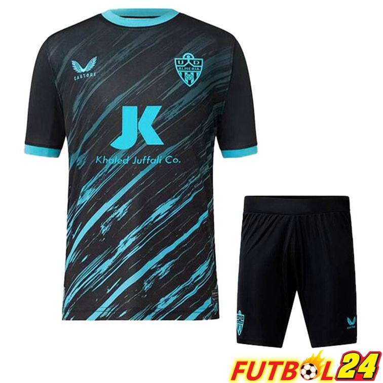 Camisetas De Futbol UD Almeria Ninos Segunda Negro Azul 22/23