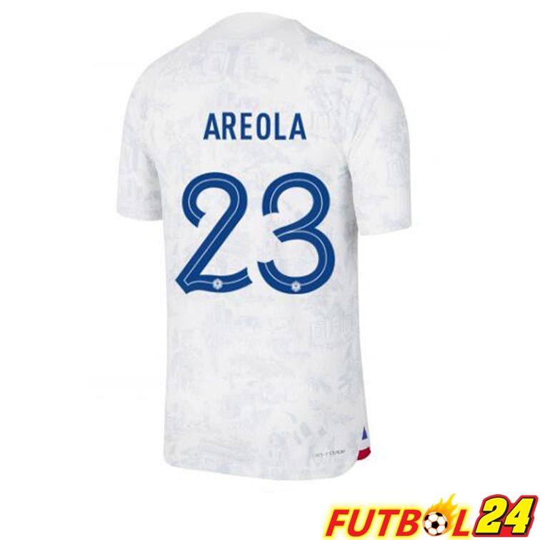 Camisetas De Futbol Francia (AREOLA 23) Segunda Blanco Copa Del Mundo 2022