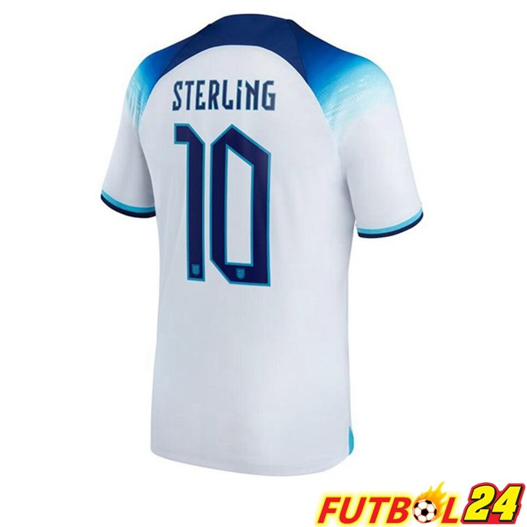 Camisetas De Futbol Inglaterra (STERLING 10) Primera Blanco Copa Del Mundo 2022