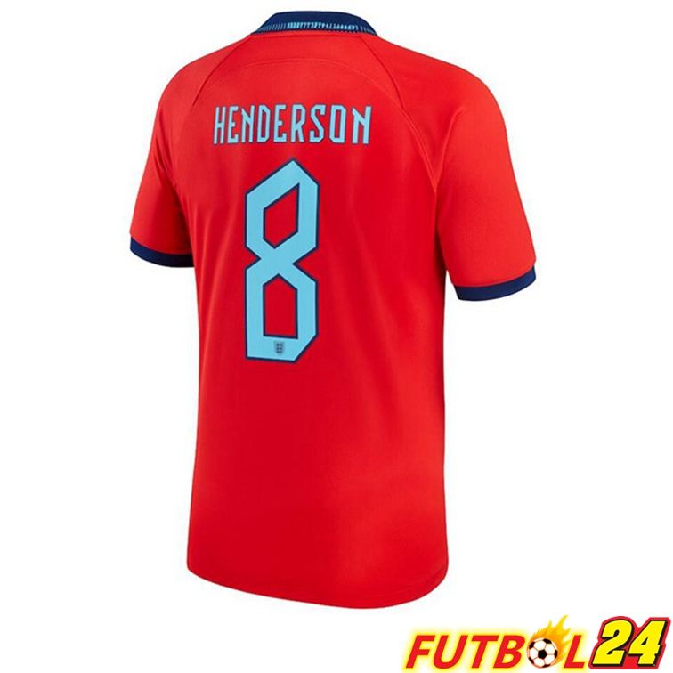 Camisetas De Futbol Inglaterra (HENDERSON 8) Segunda Rojo Copa Del Mundo 2022