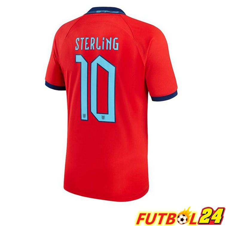 Camisetas De Futbol Inglaterra (STERLING 10) Segunda Rojo Copa Del Mundo 2022