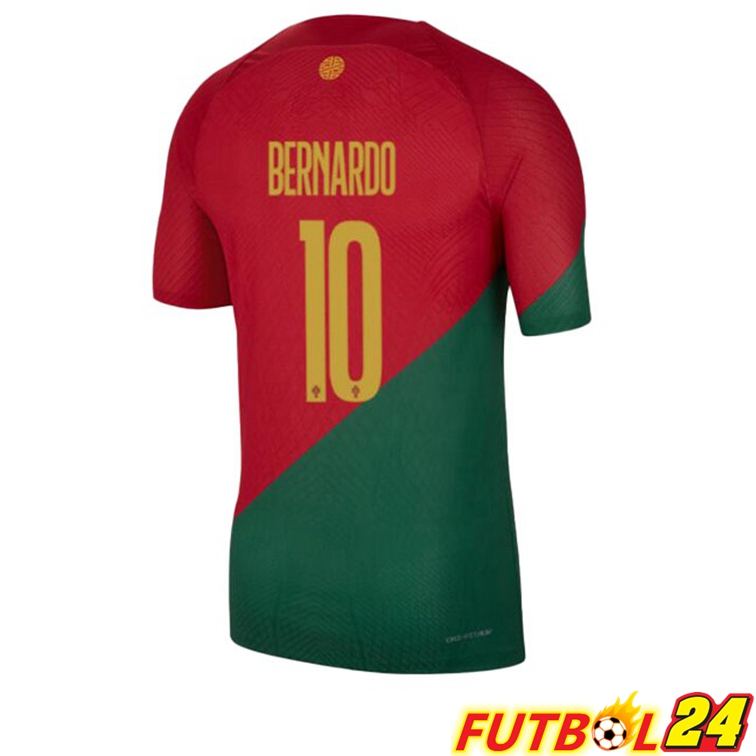 Camisetas De Futbol Portugal (BERNARDO 10) Primera Rojo Verde Copa Del Mundo 2022