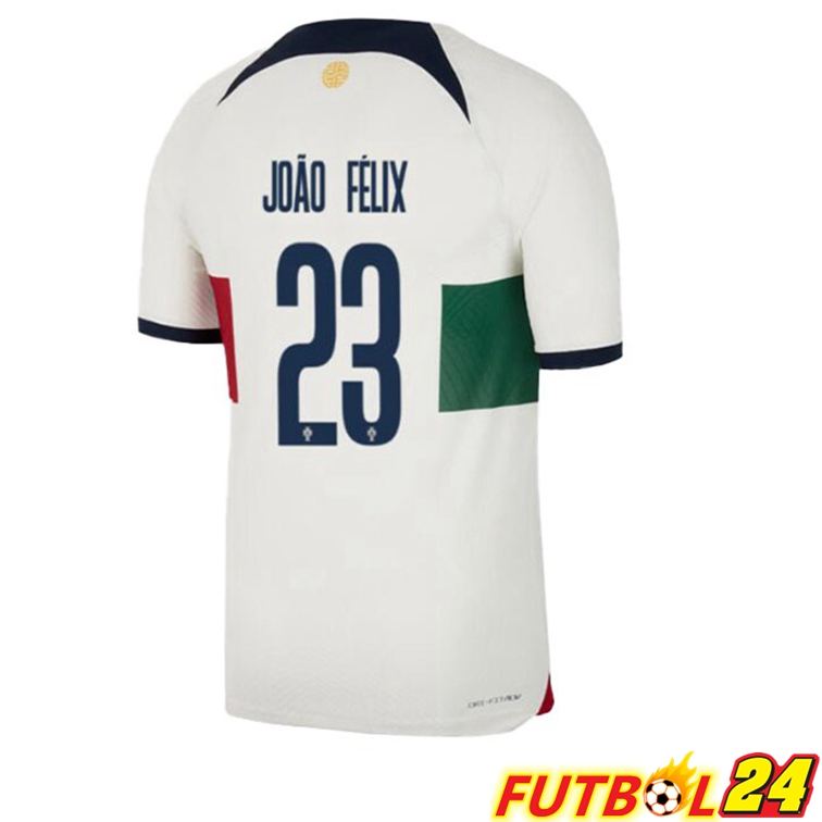 Camisetas De Futbol Portugal (JOÃO FÉLIX 23) Segunda Blanco Rojo Copa Del Mundo 2022