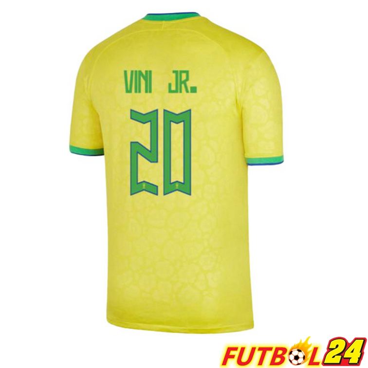 Camisetas De Futbol Brasil (VINI JR. 20) Primera Amarillo Copa Del Mundo 2022