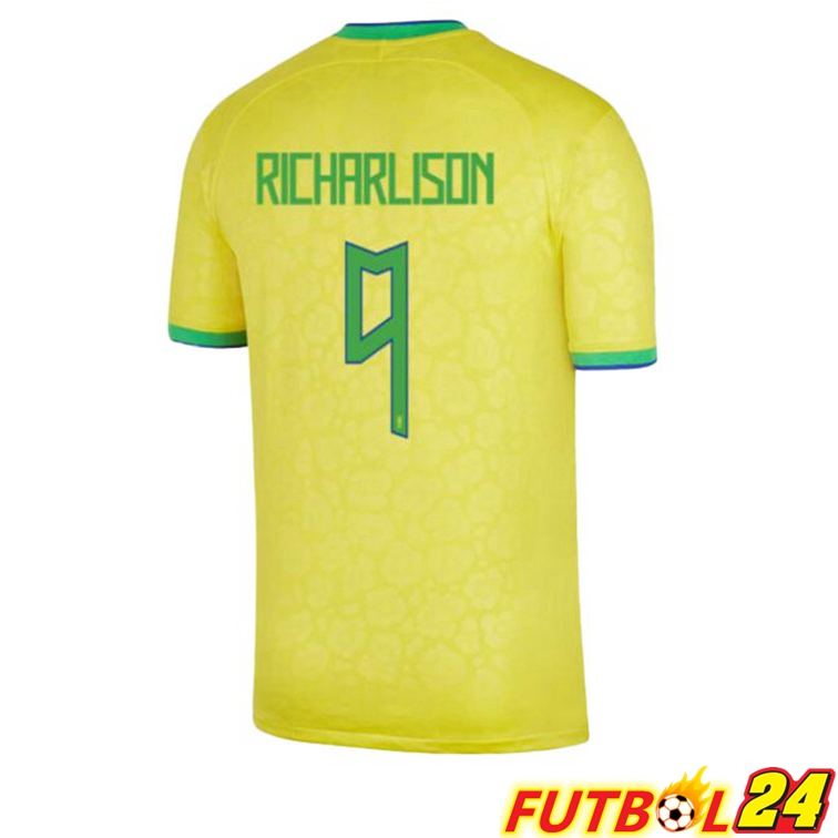 Camisetas De Futbol Brasil (RICHARLISON 9) Primera Amarillo Copa Del Mundo 2022
