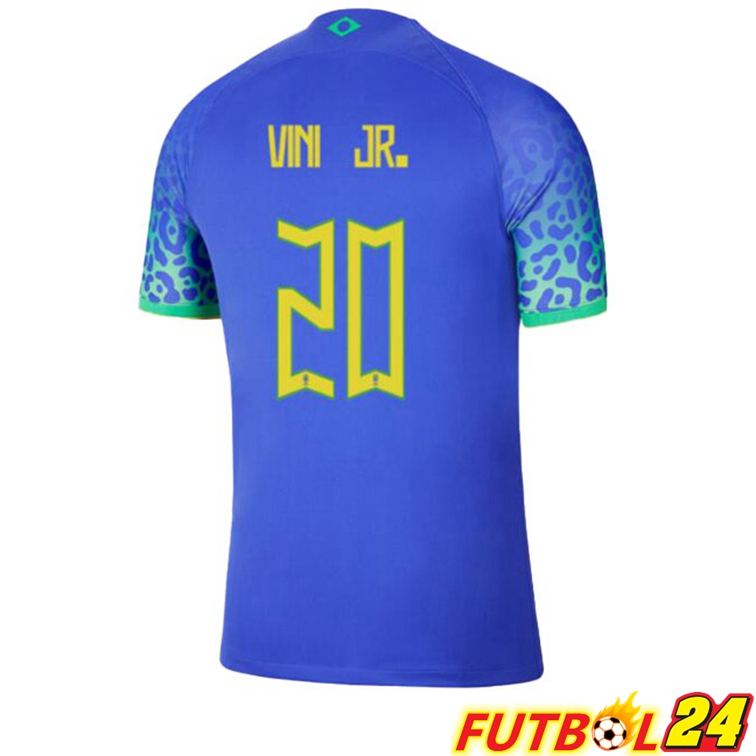 Camisetas De Futbol Brasil (VINI JR. 20) Segunda Azul Copa Del Mundo 2022