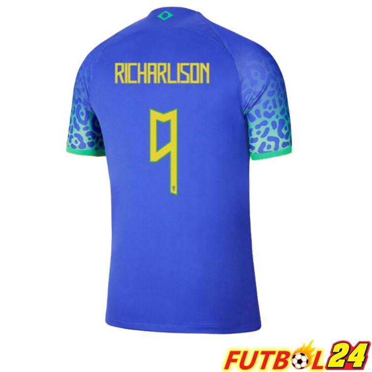 Camisetas De Futbol Brasil (RICHARLISON 9) Segunda Azul Copa Del Mundo 2022