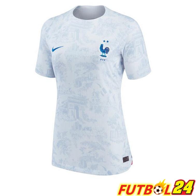 Camisetas De Futbol Francia Mujer Segunda Blanco Copa Del Mundo 2022