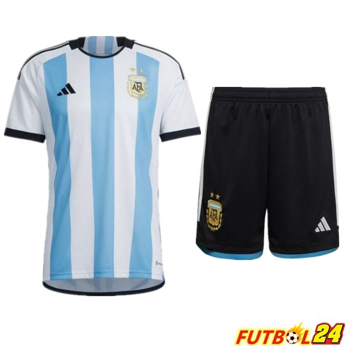 Camisetas Argentina Primera + Cortos Copa Del Mundo 2022