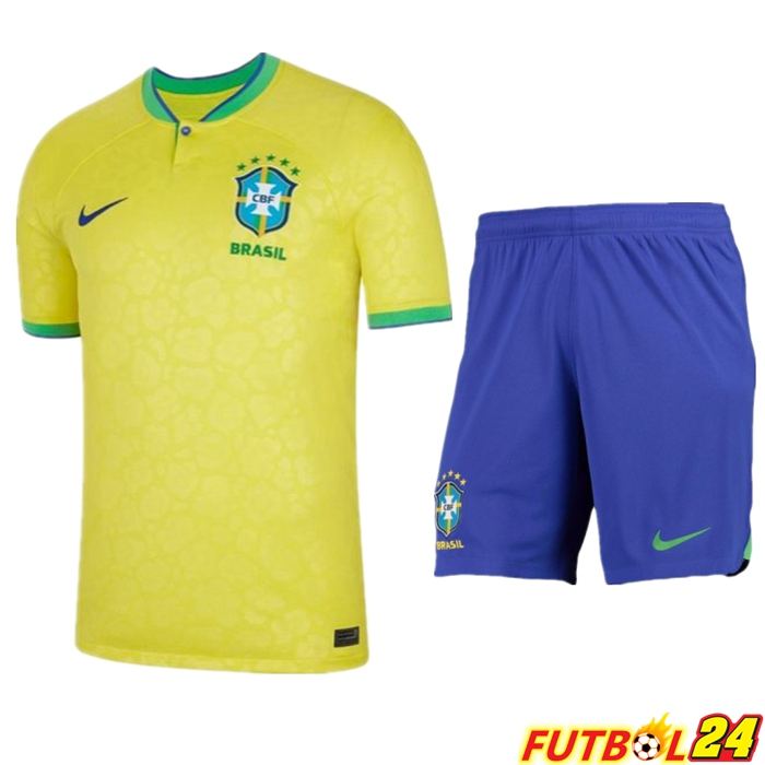 Camisetas Brasil Primera + Cortos Copa Del Mundo 2022