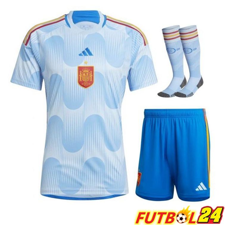 Camisetas España Segunda (Cortos + Calcetines) Copa Del Mundo 2022