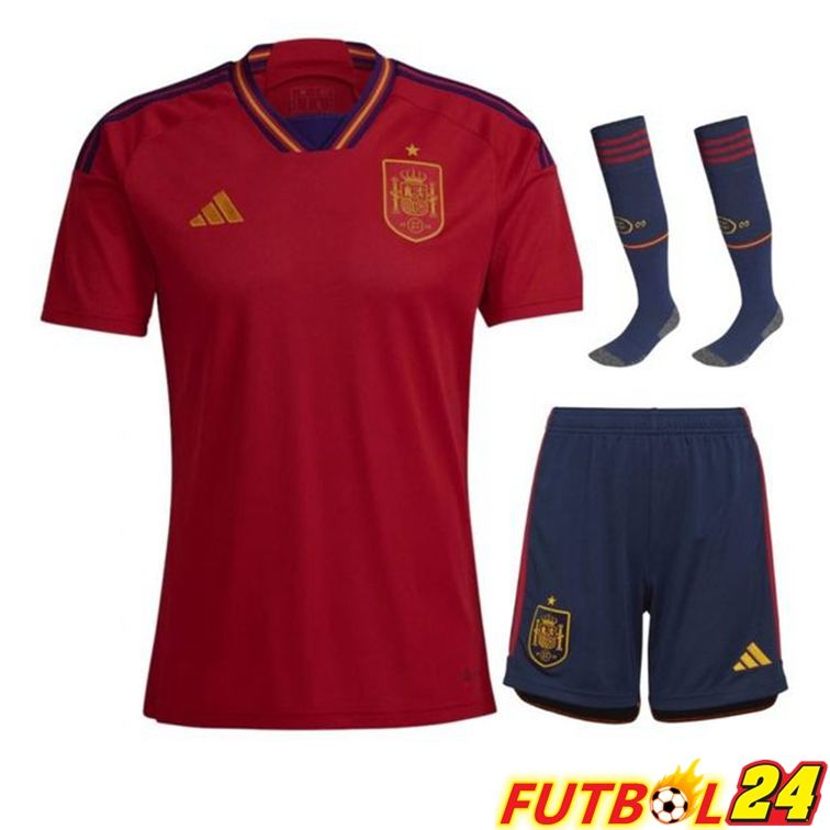 Camisetas España Primera (Cortos + Calcetines) Copa Del Mundo 2022