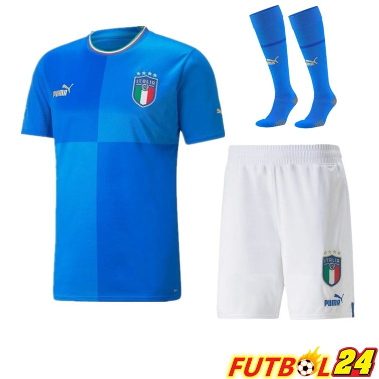 Camisetas Italia Primera (Cortos + Calcetines) Copa Del Mundo 2022
