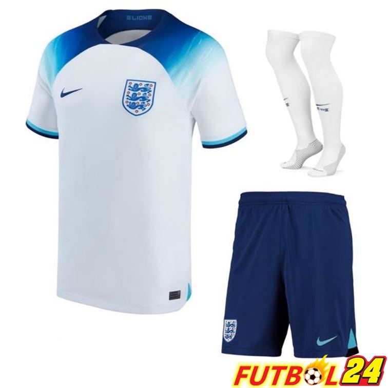 Camisetas Inglaterra Primera (Cortos + Calcetines) Copa Del Mundo 2022