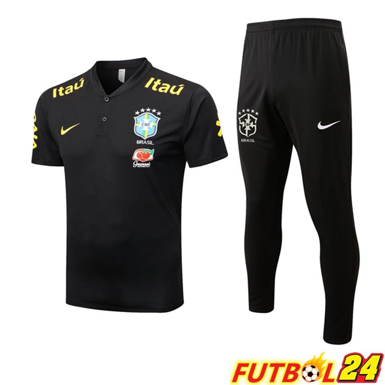 Camiseta Polo Brasil + Pantalones Negro 2022/2023