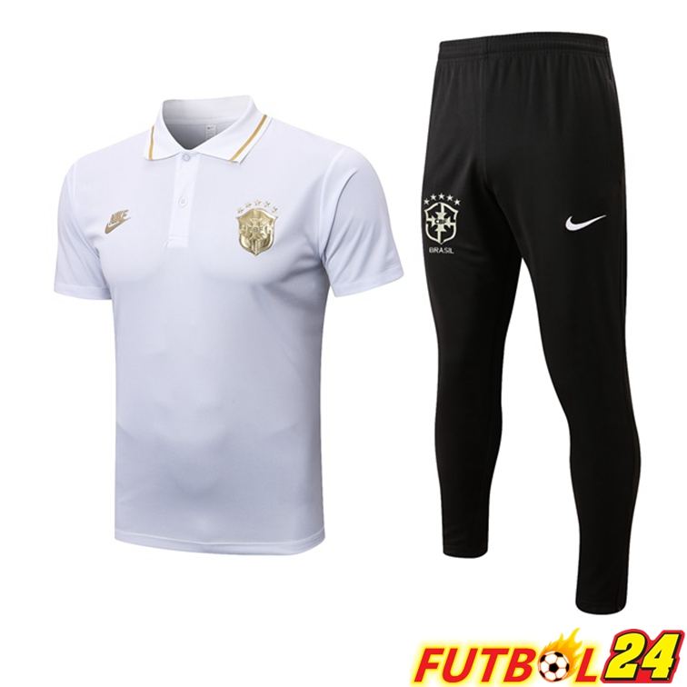 Camiseta Polo Brasil + Pantalones Blanco 2022/2023