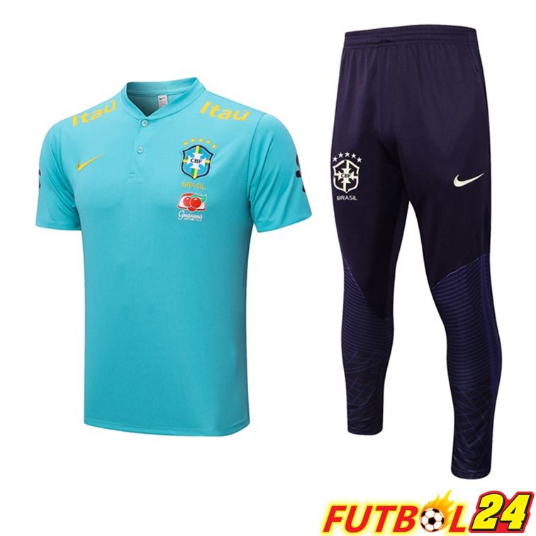 Camiseta Polo Brasil + Pantalones Azul 2022/2023
