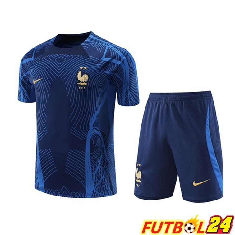 Camiseta Entrenamiento Francia + Cortos Azul 2022/2023
