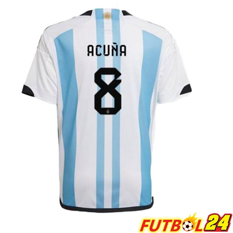 Camisetas De Futbol Argentina (ACUÑA 8) Primera Azul Blanco Copa Del Mundo 2022
