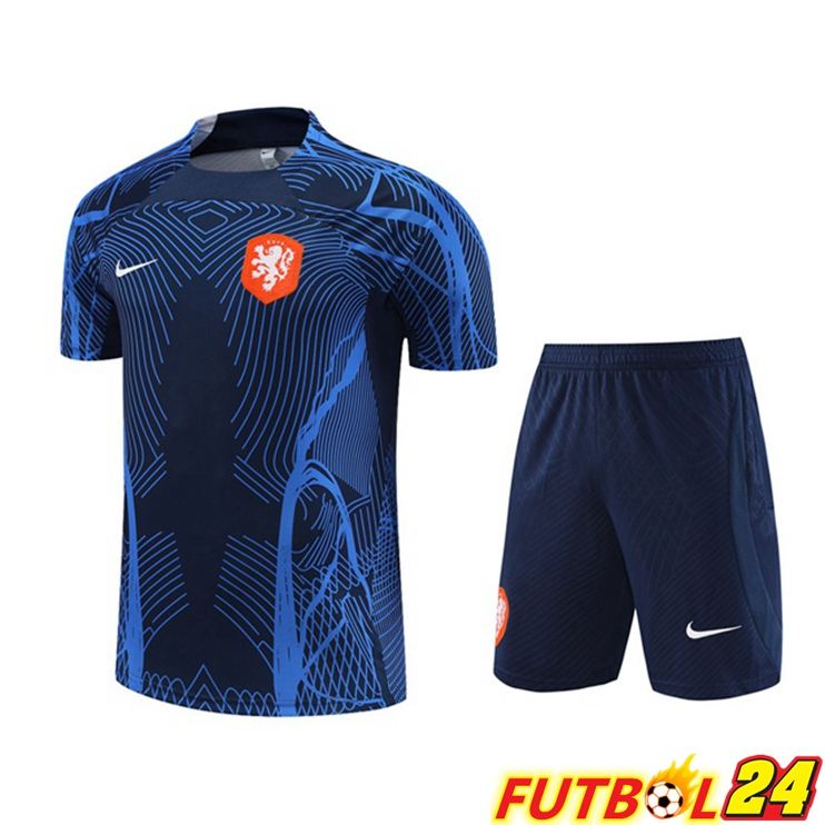 Camiseta Entrenamiento Países Bajos + Cortos Azul Real 2022/2023