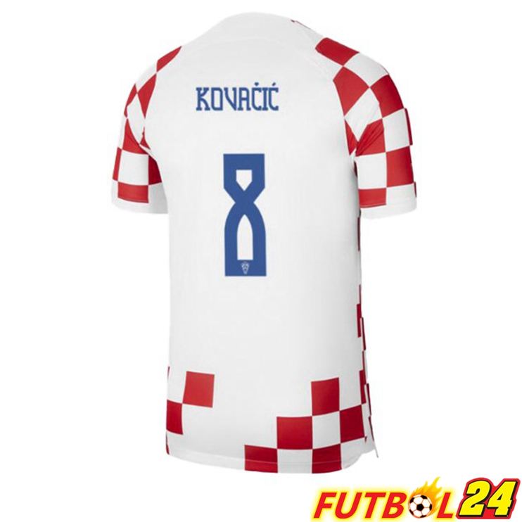 Camisetas De Futbol Croacia (KOVAČIĆ 8) Primera Blanco Rojo Copa Del Mundo 2022