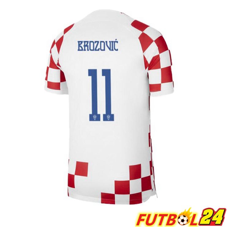 Camisetas De Futbol Croacia (BROZOVIĆ 11) Primera Blanco Rojo Copa Del Mundo 2022