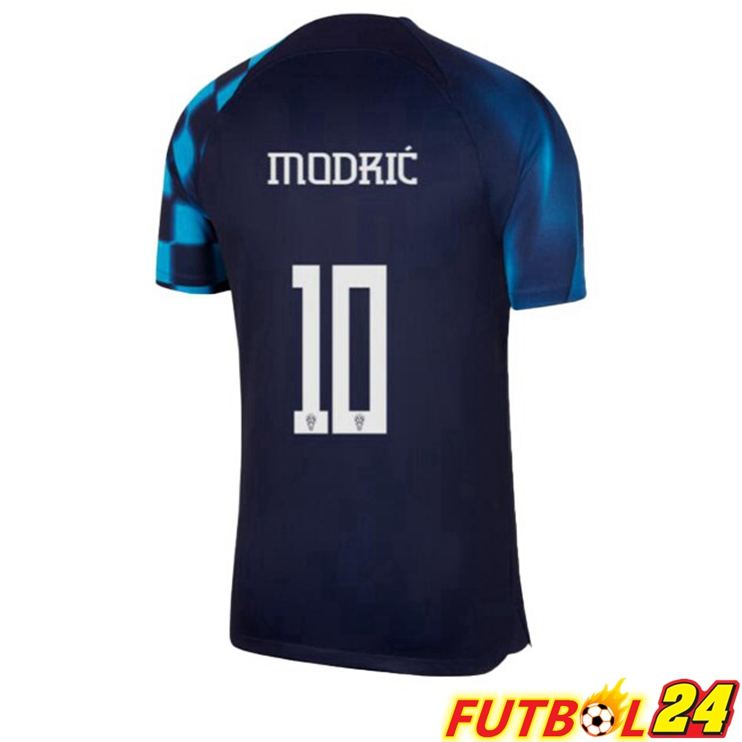 Camisetas De Futbol Croacia (MODRIĆ 10) Segunda Negro Azul Copa Del Mundo 2022