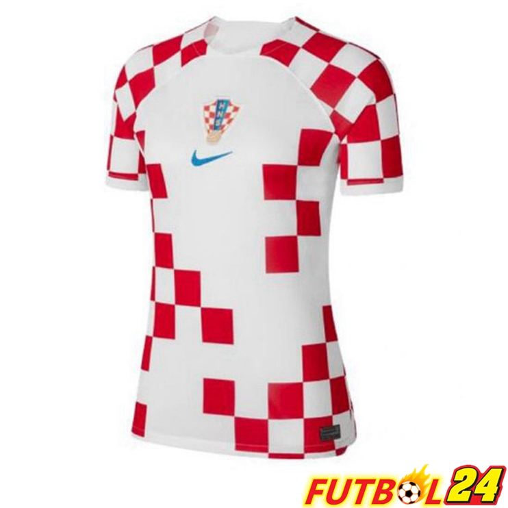 Camisetas De Futbol Croacia Mujer Primera Blanco Rojo Copa Del Mundo 2022