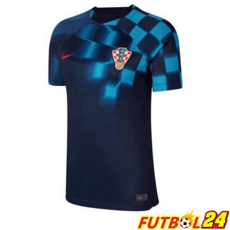 Camisetas De Futbol Croacia Mujer Segunda Negro Azul Copa Del Mundo 2022