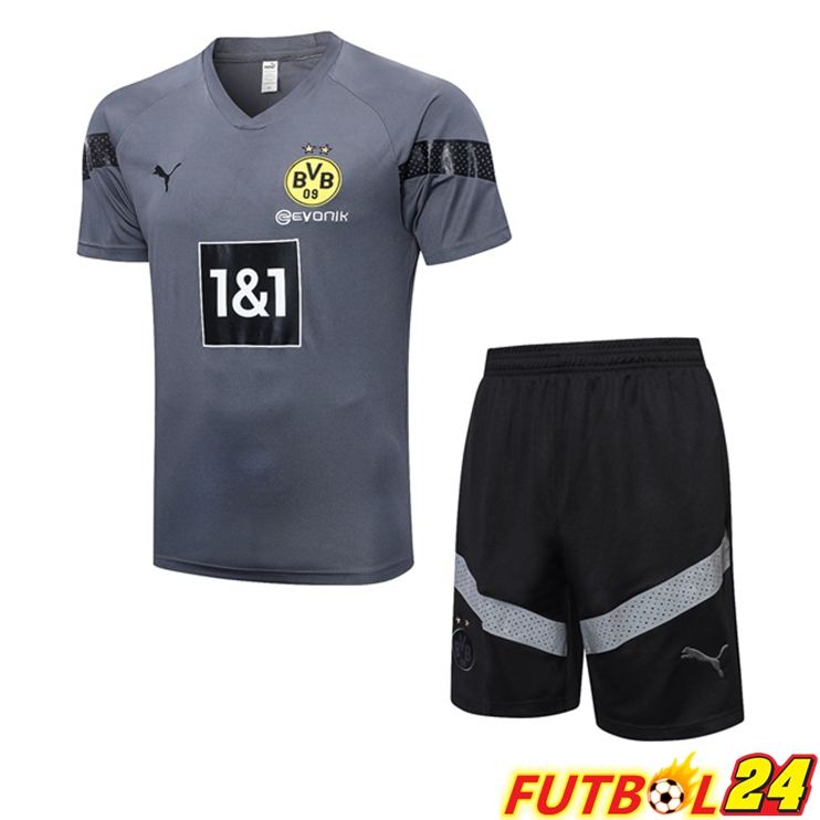 Camiseta Entrenamiento Dortmund BVB + Cortos Gris 2023/2024
