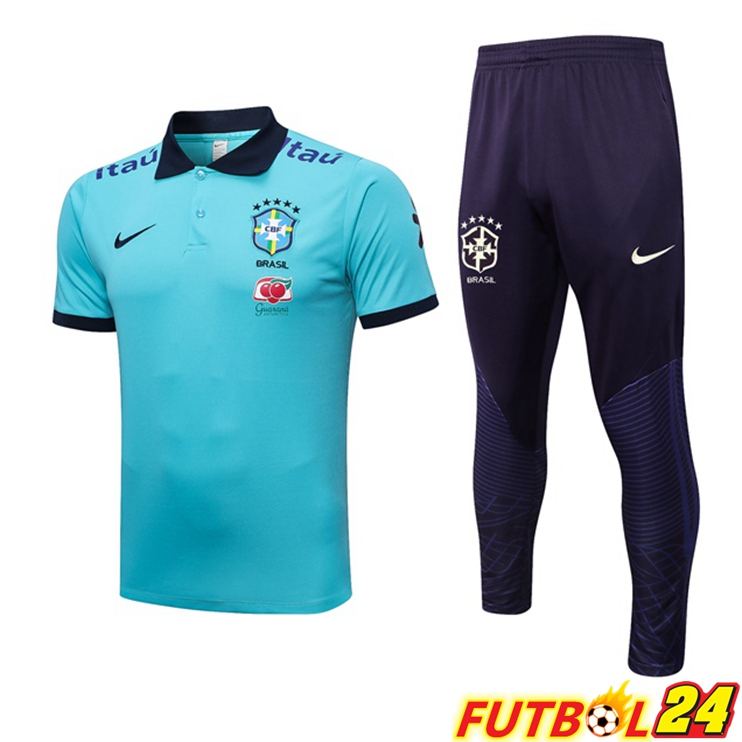 Camiseta Polo Brasil + Pantalones Azul 2023/2024