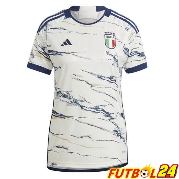 Camisetas De Futbol Italia Mujer Segunda Blanco 2023/2024
