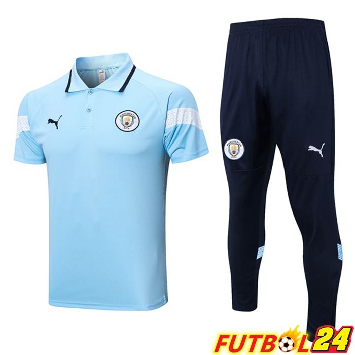 Camiseta Polo Manchester City + Pantalones Azul 2023/2024