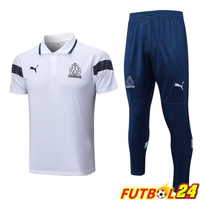 Camiseta Polo Marsella OM + Pantalones Blanco 2023/2024