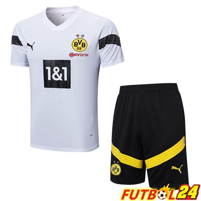 Camiseta Entrenamiento Dortmund BVB + Cortos Blanco 2023/2024