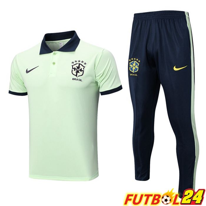 Camiseta Polo Brasil + Pantalones Verde 2023/2024
