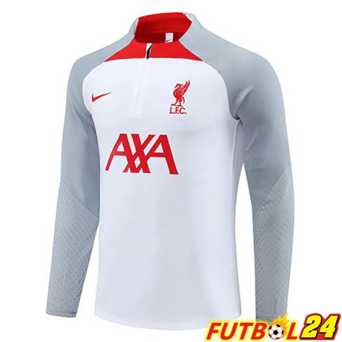 Sudadera De Entrenamiento FC Liverpool Blanco Gris 2023/2024