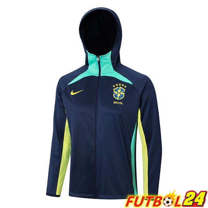 Chaqueta Con Capucha Brasil Azul Real 2023/2024