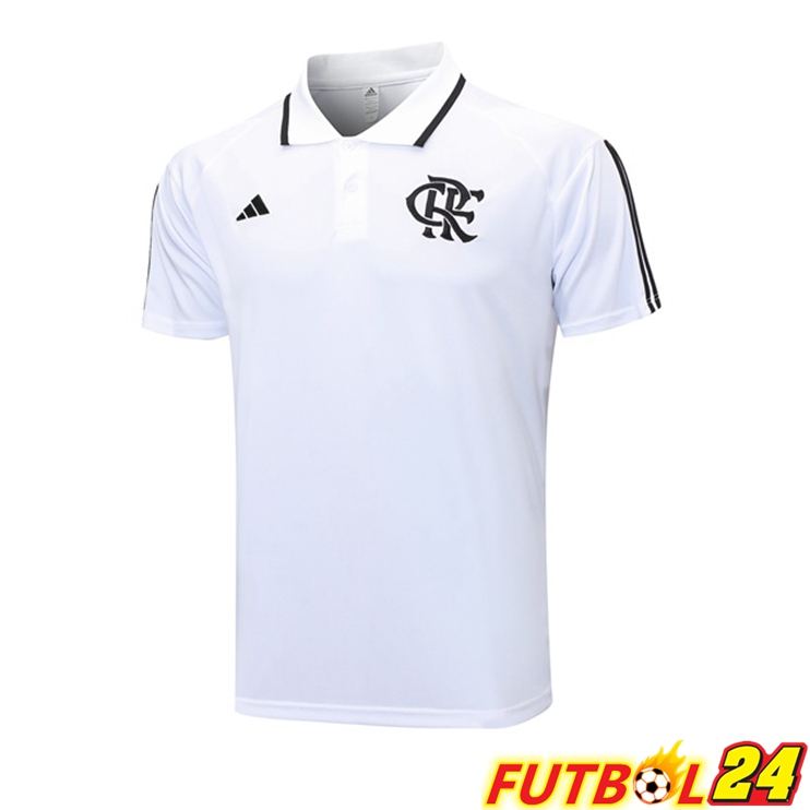 Camiseta Polo Flamengo Blanco 2023/2024