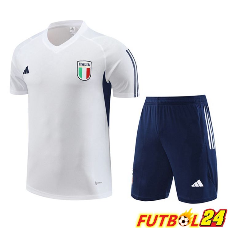 Camiseta Entrenamiento Italia + Cortos Blanco 2023/2024