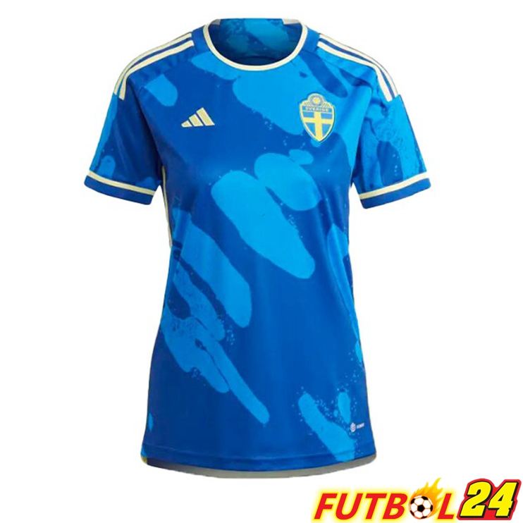 Camisetas De Futbol Suecia Mujer Segunda Azul 2023/2024