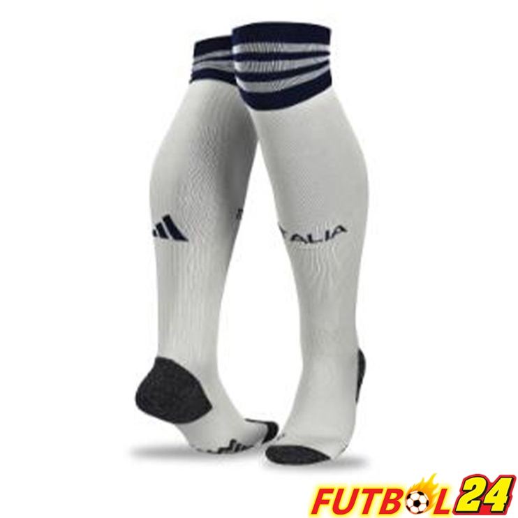 Calcetines De Futbol Italia Segunda Blanco 2023/2024