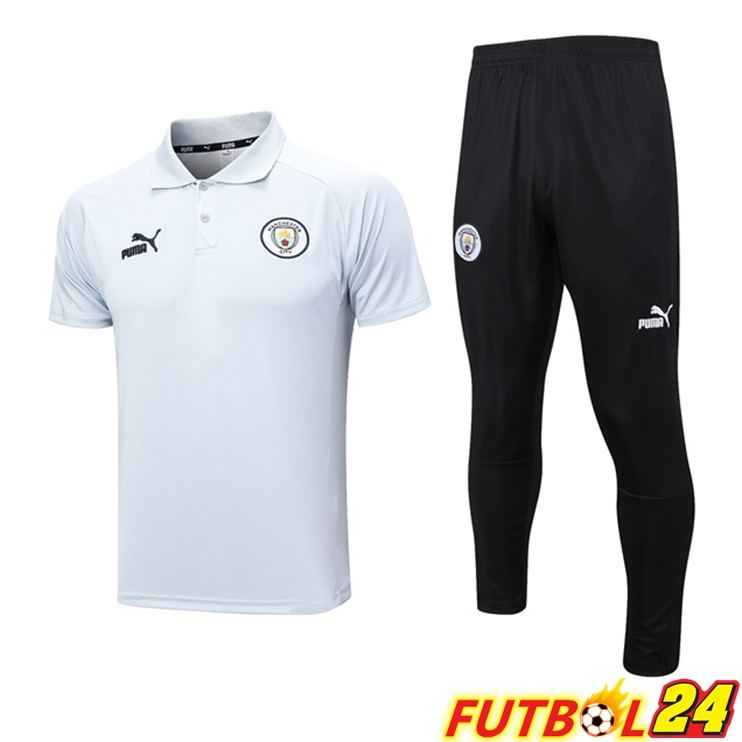 Camiseta Polo Manchester City + Pantalones Blanco 2023/2024