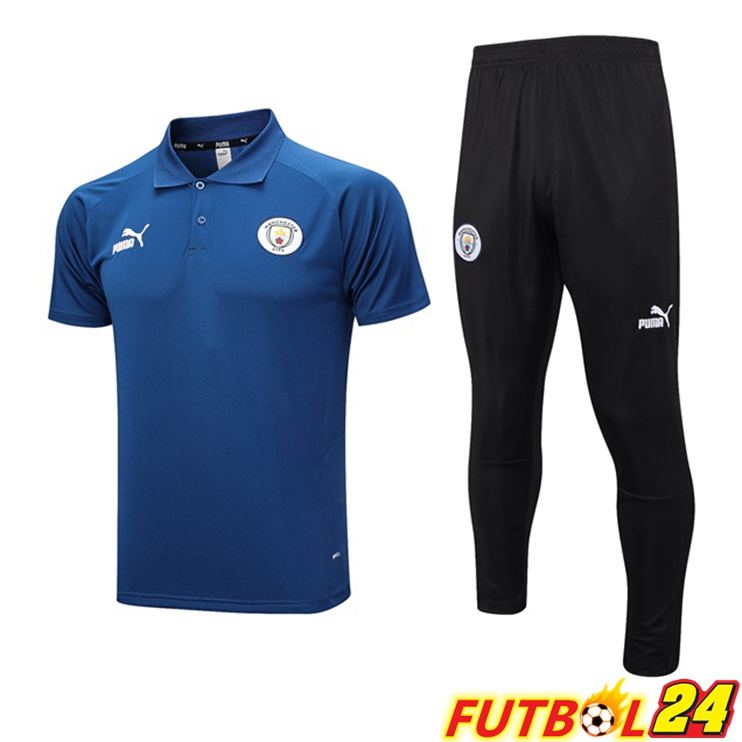 Camiseta Polo Manchester City + Pantalones Azul Real 2023/2024