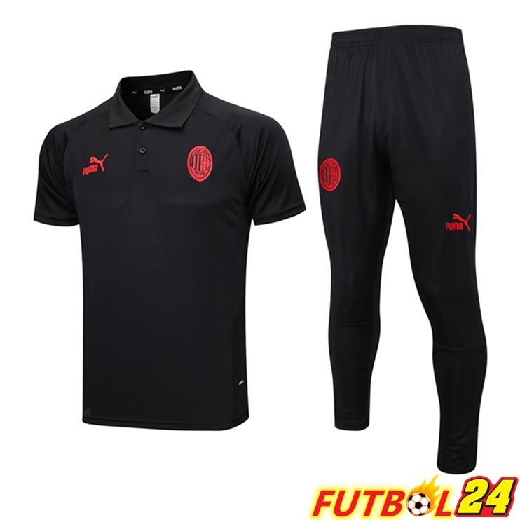 Camiseta Polo AC Milan + Pantalones Negro 2023/2024