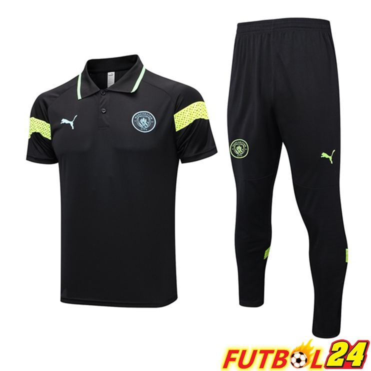 Camiseta Polo Manchester City + Pantalones Negro 2023/2024
