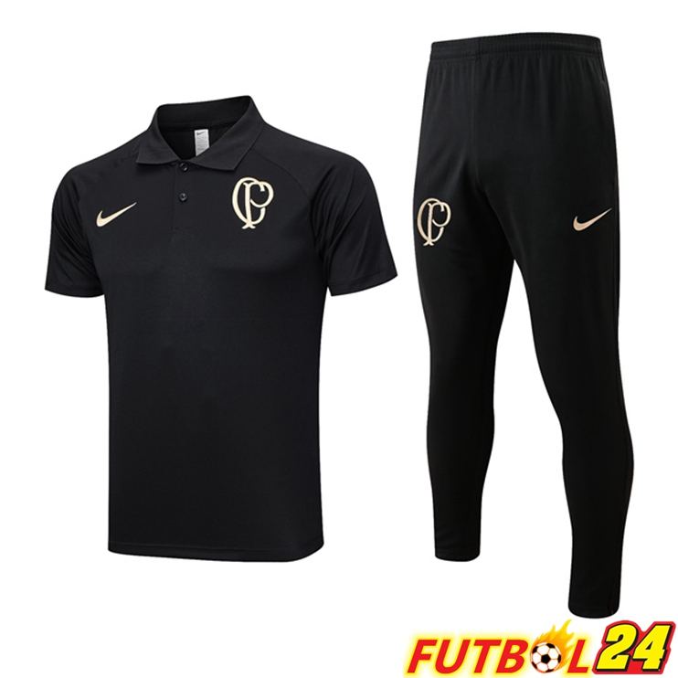 Camiseta Polo Corinthians + Pantalones Negro 2023/2024