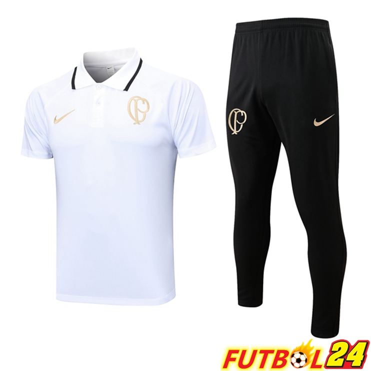 Camiseta Polo Corinthians + Pantalones Blanco 2023/2024