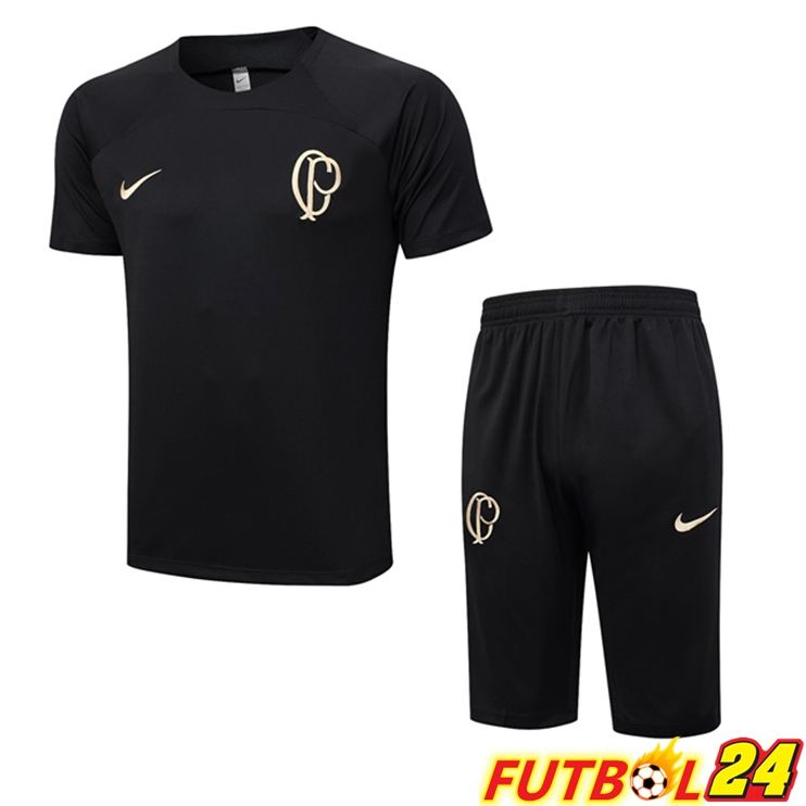 Camiseta Entrenamiento Corinthians + Cortos Negro 2023/2024